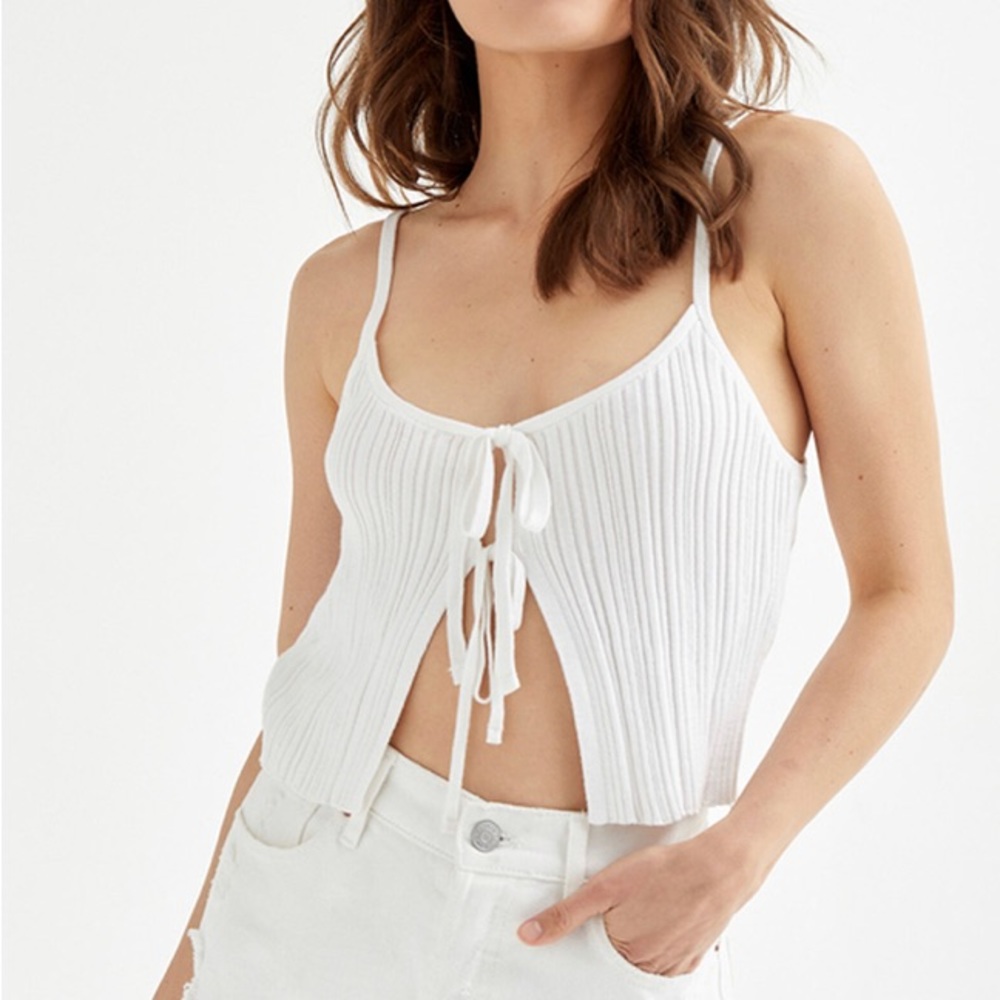 Kendall & Kylie Tie Front Sweater Cami Top